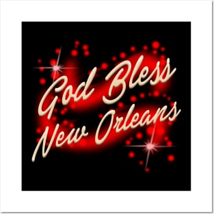 God Bless New Orleans Red Version Posters and Art